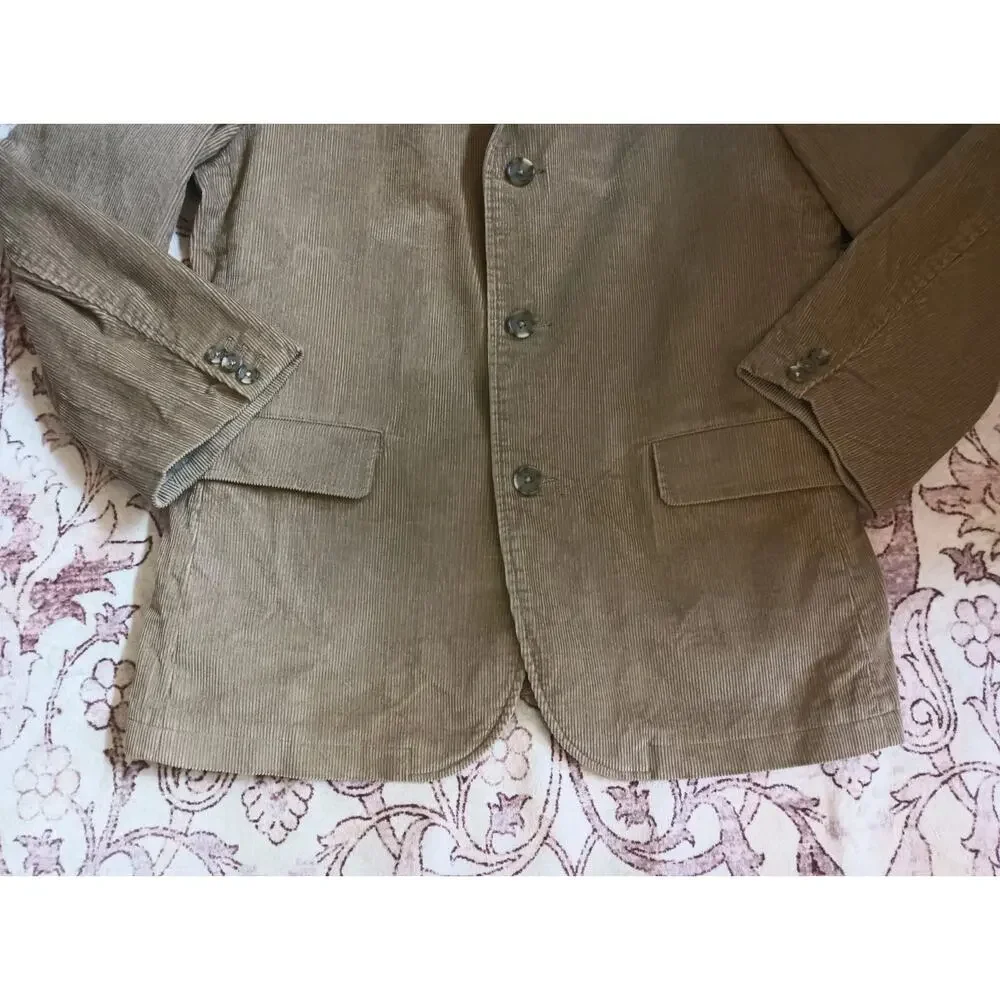 Banana Republic Mens Corduroy Blazer L Tan Academia Old Money Heritage Y2K